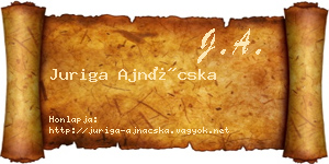 Juriga Ajnácska névjegykártya
